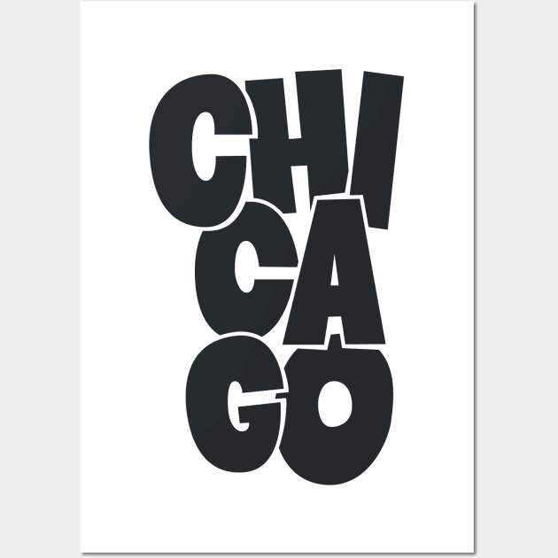 Handsketched Blockletters Chicago Design Wall Art by Boogosh